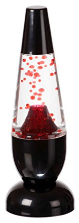 Funtime Gifts LED Mini Lava Volcano Lamp, Integrated, 4.5 W, Plastic, Red