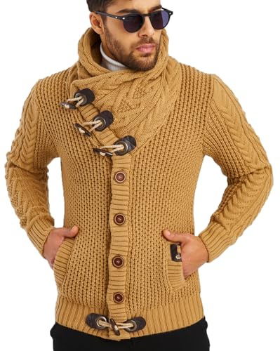 Leif Nelson herrkofta med knappar i normal passform, herrkofta i långärmad design, perfekt för avslappnad och affärslook, SOLBRÄNNA, 5XL