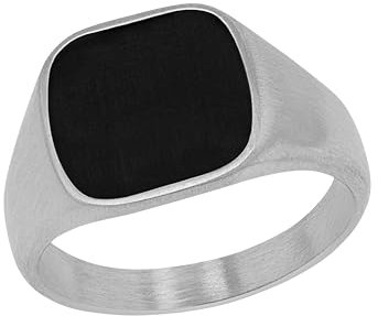 s.Oliver Ring Edelstahl Epoxy Herren Ringe, Schwarz, Kommt in Schmuck Geschenk Box