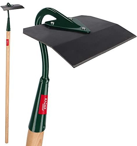 KADAX Hacke, Gartenhacke aus Metall, Unkrauthacke mit langem Stiel aus Holz, Gartenzubehör zum Entfernen von Unkraut, Hacke zum lockern, lüften und jäten des Bodens (16cm)