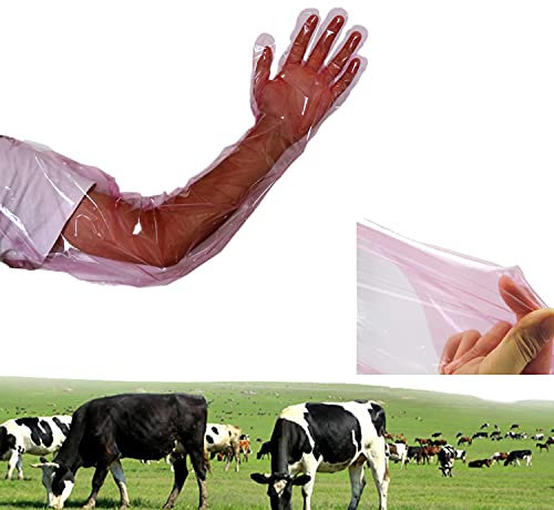 Zaky 34 Zoll Einweghandschuhe, lange Kunststoffhandschuhe können das Herunterfallen von Handschuhen verhindern Material mit hoher Dichte Keine Leckage （10 Stück）