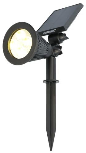 HOFTRONIC - Projecteur solaire de jardin Bend IP65 étanche 3000K Lampe LED Lampes solaires pour extérieur piquet Blanc chaud Projecteur