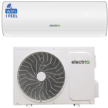 electriQ iQool Plus 9,000 BTU A+++ Smart Wall Split Air Conditioner with Heat Pump, Wi‑Fi/Voice, “I Feel” Sensor, Self‑Cleaning, Blue‑Fin, 5‑Year Warranty + 5 m Pipe Kit