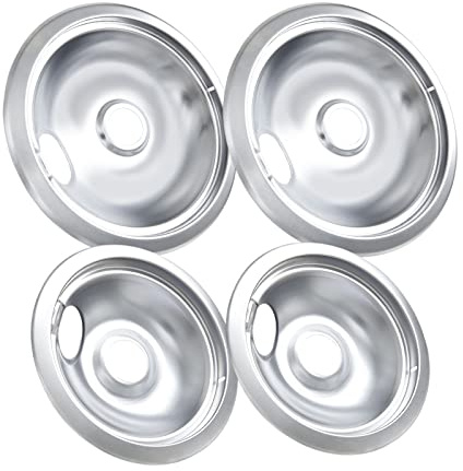 COZZIVITA 316048413 and 316048414 Stove Burner Drip Pans for Electric Stove Top - Perfectly Fit Frigidaire Kenmore Electric Range -Thickening to Prevent Bending and Rust - Include 2 x 6 in, 2 x 8 in
