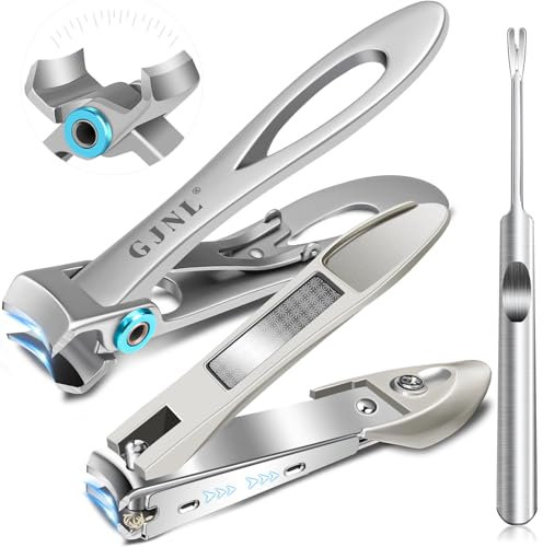 Nagelknipser für dicke Nägel, 16mm Wide Kieferöffnung Nagelzwicker Nail clipper, Nagelknipser mit Auffangbehälter,Scharf Edelstahl Nagelknipser Groß für Senioren Männer