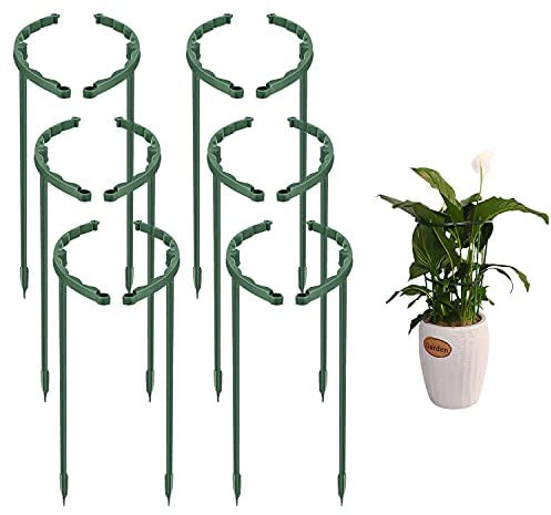 RZMZBY 12 Anneau de Support de Plantes,Tuteurs pour Plantes,Piquets Verts Demi-Ronds Support Plantes Plante pour Pivoine, Hortensia, Rose, Fleur de Tomate ou Légume