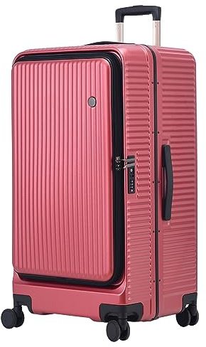 TydeCkare 29 Zoll 40 * 37 * 77 cm, 113 l, aufgegebenes Aluminiumgepäck mit seitlicher Öffnung, 360°-Universalräder, Leichter Hartschalen-Koffer aus ABS + PC mit TSA-Schloss, Weinrot