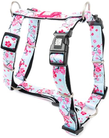 Max & Molly Hundegeschirr in H-Form, Ultrabequemes Geschirr Hund aus Neopren für mittelgroße Hunde, Cherry Bloom/M, Gepolstert, Sicher & Ultraleicht – Komfort für deinen treuen Begleiter