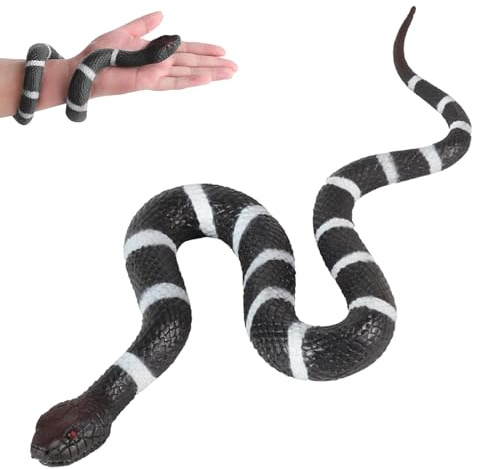 ZHMKYD13 serpente di gomma, giocattolo serpente serpente figura serpente in gomma puntelli da giardino per tenere lontani uccelli/gatti o oggetti di scena da giardino, scherzi