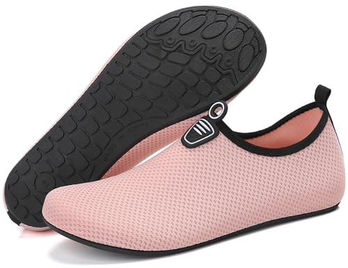 Beach Water Shoes Mens Womens Breathable Quick Dry Swim Shoes Lightweight Aqua Shoes Barefoot Socks for Pool Boating Surfing Diving Yoga (Pink,3.5 UK/36 EU)
