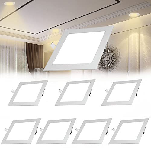 HFDJRWK Lampada da Incasso a LED 4000K Lampada da Incasso a LED Ad Alta Luminosità 3W/4w/6w/9w/12w/15w/18w Adatta for L'illuminazione di Interni(18w,8pcs)
