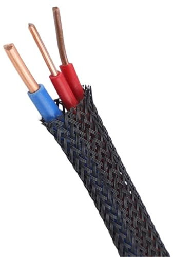 KJBDQQH Cable Sleeve Mesh Tube Telescopic Sleeve Elastic Woven Wire Mesh Black Encrypted Flame Retardant Woven Wire for wire storage and organisation(Wide16mm)