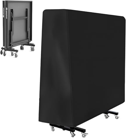 Huucozn Funda para Mesa de Ping Pong 185×70×165cm, Protector Mesa Ping Pong de Poliéster Oxford 210D Impermeable, Cubierta de Tenis de Mesas Resistente al Polvo para Interiores y Exteriores