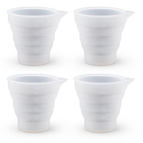 4PCS Laundry Dosing Balls for Liquid Detergent - Silicone Measuring Cup 50ml - Foldable Laundry Detergent Dispenser - Reusable Washing Liquid Measuring Cup - Portable Laundry Tool for Washing Machine