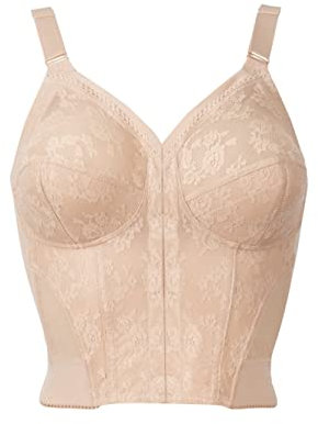Triumph Doreen Long Line Ladies Full Cup Plain Bra - Beige - 38C