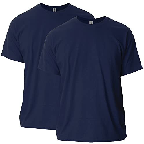 Gildan Adult Ultra Cotton T-Shirt, Style G2000, Multipack, Navy (2-Pack), Medium