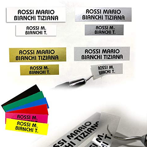 Targhette Citofono Personalizzate - Targhetta Citofono Esterno Resistenti in Vinile, Varie Misure (1,5x5,5 cm / 2x8 cm) e Colori, Ideali per Esterno