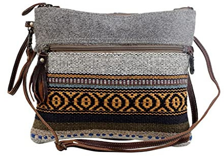 Myra Bag Swing High S-2878 Umhängetasche aus recycelter Baumwolle und Haarleder
