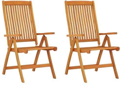 vidaXL 2X Gartenstuhl Gartenstühle Terrassenstuhl Balkonstuhl Garten Essstuhl Klappstuhl Stuhl Stühle Klappbar Massivholz Eukalyptus