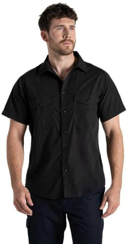 Craghoppers Mens Expert Kiwi Short Sleeved Shirt Black L