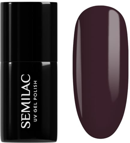 SEMILAC Gel Nail Polish 412 Earth Brown - Full Coverage Gel Polish - Soak Off Easy To Use LED/UV Nail Lamp - Long Lasting Manicure and Pedicure up to 3 weeks