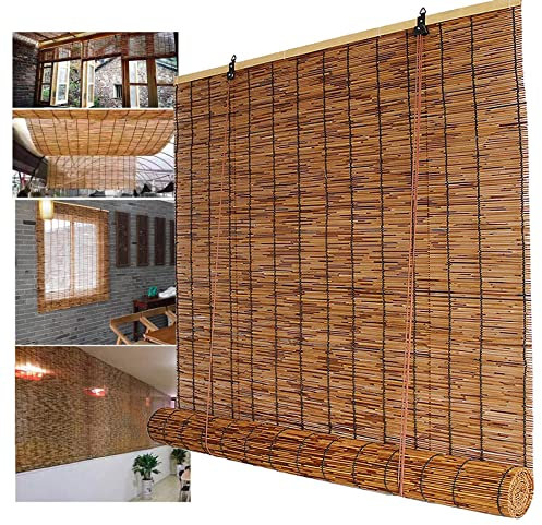 Bambusrollo Aussenbereich,Regenschutz Balkon,Vorhang Outdoor Wasserfest,Vorhänge Bambus Rollo Jalousie,Outdoorvorhänge,Sonnenschutz Außen Sichtschutz,für Terrassen Wintergarten Dachterrasse ( Size : W