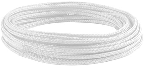 MOCNT 6mm Gaine Câble Tressée Extensible PET Manchon de Câble Fil Rangement Câble PET Cache Câble Souple Électriques Gestion Câble Flexible Protection Tube Tuyau Blanc 10 Mètres