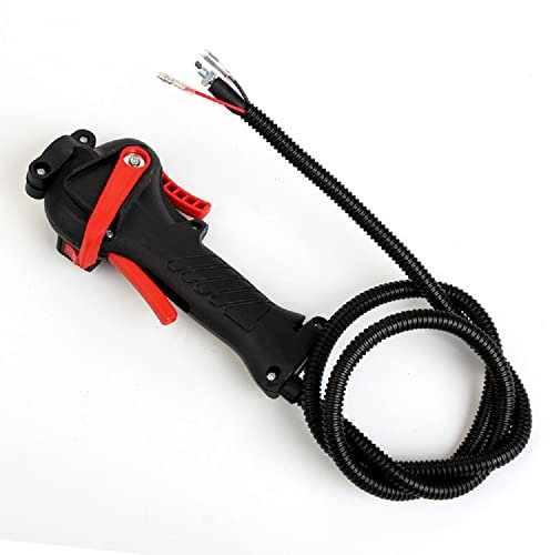 TopHomer Poignée de débroussailleuse avec interrupteur d'accélérateur et câble de déclenchement - Kit universel pour débroussailleuse - Accessoires de jardin - Pièces de rechange - Longueur du câble