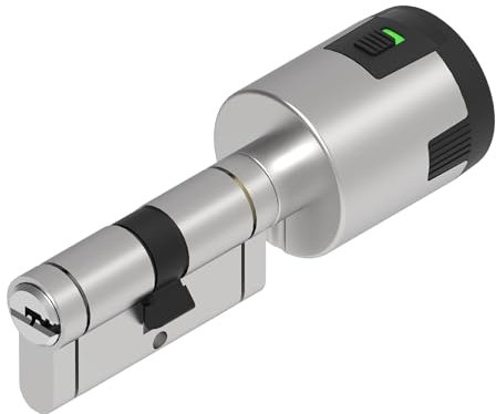 Lince - Cilindro CPLUS ALARM 40x30 cm | Bombillo de Alta Seguridad con Sensor Alarma Integrado de 100dB | Protección Anti-Bumping y Anti-Taladro | Incluye 5 Llaves XL | Acabado níquel