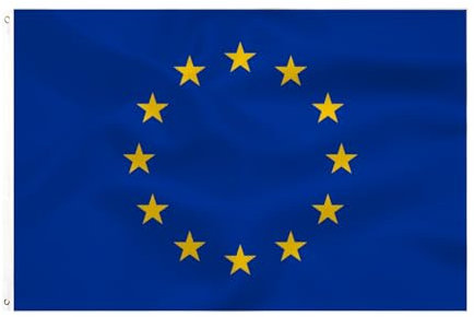 Europa Flag European Union FLAG 90 x 150 cm- Bandiera EU Poliestere Metallo Occhielli all'aperto Colore vivido e Adatto per uso interno ed esterno