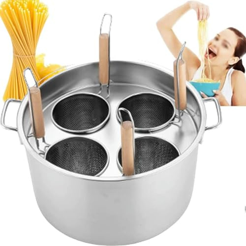 Pentole, Cuoci Pasta in Acciaio Inossidabile 3/4/5, Pentola per Pasta in Acciaio Inossidabile E Inserto Cestello Filtro Pentole per Cucina Domestica Ristorante Strumento di Cottura