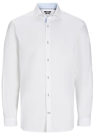 JACK & JONES Jprblaparker - Camiseta con Detalle L/S Aw24 Sn, Blanco Brillante. Ajuste: Ajustado, M