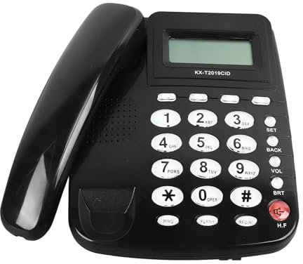 Telefoni fissi con filo per casa, hotel, ufficio, telefono con cavo da scrivania con display, telefono con cavo a mani libere, telefono fisso con pulsante grande, display ID chiamante