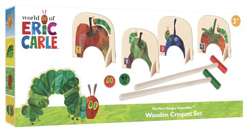 Robert Frederick Children’s Wooden Croquet Set - The Very Hungry Caterpillar Design - Fun For All The Family