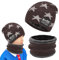 Kinder Wintermütze Beanie Hut mit Schal Set, mit Fleece Gefütterte, Thermisch Strickmütze Mütze, Baumwollmütze, für Jungen Mädchen Kind, Halswärmer Geschenk Weihnachten