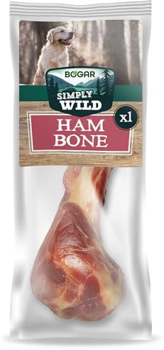 Bogar - Simply Wild - Hundeknochen – Hundefutter als Ergänzung zur täglichen Ernährung – Hundeleckerli aus 100% getrocknetem Schweinefemur – Unterstützt die Hundepflege & fördert die Zahngesundheit