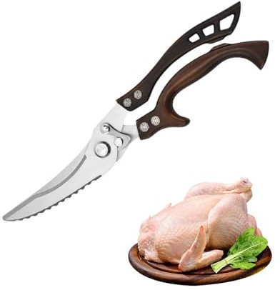 Forbici da CucinaForbici da CarneForbici da PollameForbici da Pollo Trinciapollo,PerCarne,Osso di Pollo,Verdura,Chiusura Sicurezza e Meccanismo Molla,Affilate Acciaio inox Forbici Trinciapollo Bronzo