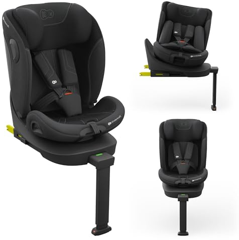 Kinderkraft I-360 2 PRO, 4-in-1-Kindersitz, 40–150 cm, einfache ISOFIX-Montage, 5 Sitzpositionen, von 0 bis 36 kg, EASY SPIN 360° für einfaches Hineinsetzen und Herausnehmen des Kindes, Schwarz