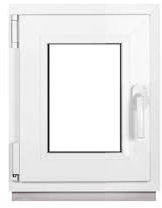 Framex Ventana de Plástico Para Sótano, Interior/Exterior Blanco, 40 x 50 cm (400 x 500 mm), Triple Acristalamiento (32 mm), Giratorio Inclinación DIN Izquierda