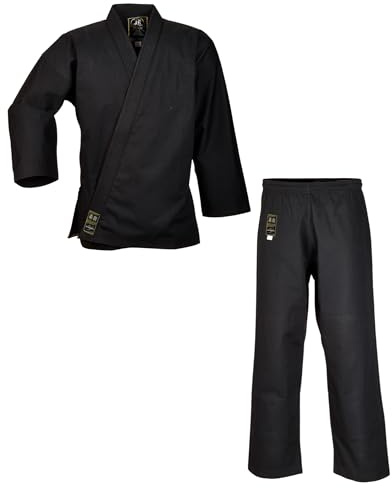 Ju-Sports SV Premium Ju-Jutsu Anzug Ronin Schwarz 150 I Superleichter Jujutsu Anzug für Erwachsene I BJJ Gi Herren mit eingesticktem Kanji-Zeichen I 100% Baumwolle