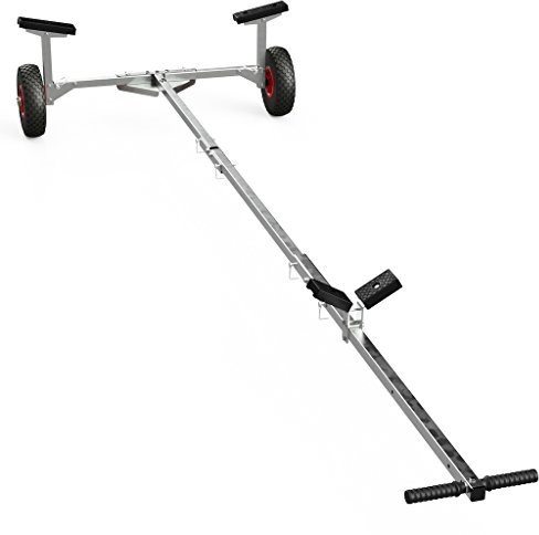 SUPROD Slipwagen Bootswagen Handtrailer faltbar Schlauchbootwagen TR260-B-LU, Luft, Ø 260 mm, schwarz/rot