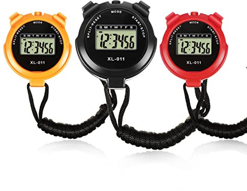 Cronometro sportivo con cronometro multifunzione, cronometro digitale, grande display con data e sveglia, antiurto, impermeabile, per nuoto, corsa, sport e allenamento