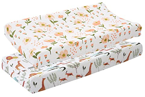 2 Uds. Fundas para Cambiar PañAles de Bebé, Funda de Mesa para Cambiar PañAles de Tela eláStica para BebéS, SáBanas para Cambiar PañAles