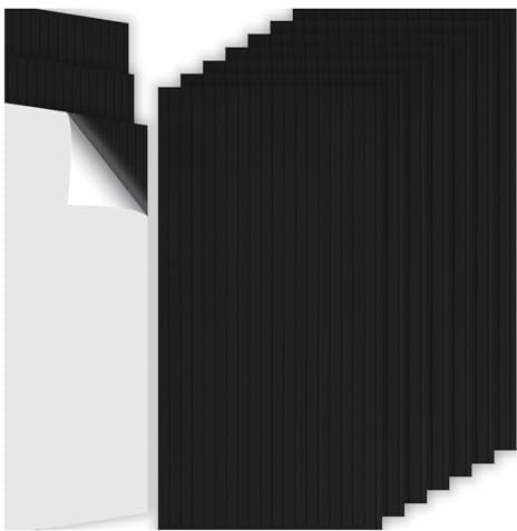 10Pack Large Acoustic Panels, 48x24x0.38 inch Sound Proof Panels for Walls, Self-Adhesive Sound Dampening Wall Panels, Noise Absorbing Decorative Wall Panels, Wall Noise Blocker for Home (Black)
