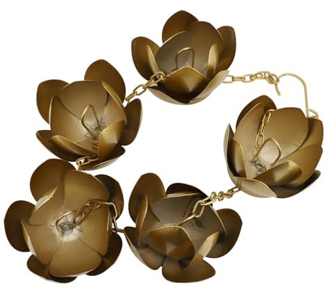 NOENNULL Chaîne de pluie en métal galvanisé doré pour décoration d'intérieur et d'extérieur