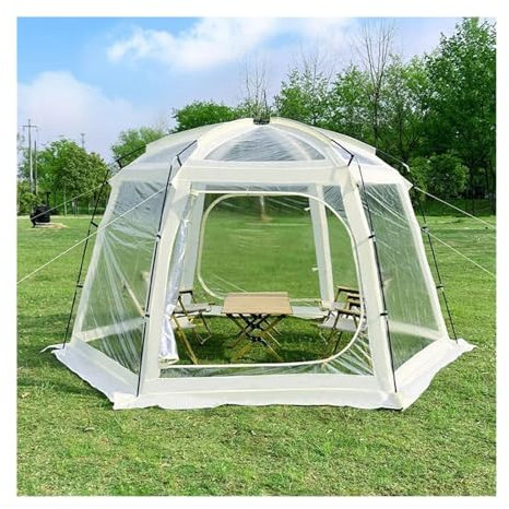 Ice Fishing Shelter Transparent Star Tent Thickened PVC Outdoor Leisure Camping Tent Sun Room Windproof Rainproof Warm Portable Bubble House Camping Ice Fishing Tent(300X300X205CM)