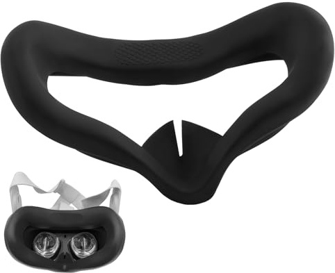 Facial Interface & Face Cover Pad for Oculus Quest 2, Sweat-Proof PU Foam Cushion Vr Headset Accessories for Meta Quest 2, Breathable Face Pad with Enhanced Field of View for Immersive Gaming