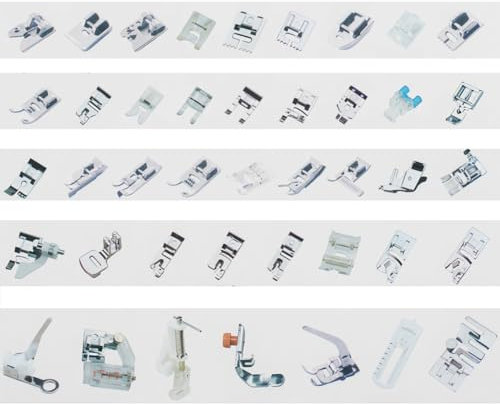 Nähmaschinen-Nähfüße 42er Set - Multifunktionale Auswahl, 42 Verschiedene Arten von Nähfüßen für Brother, Singer, Janome, Toyota und die meisten Nähmaschinen mit niedrigem Schaft