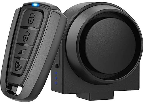 Système d'alarme de vélo avec télécommande, 113 dB, système d'alarme de moto, sans fil et détecteur de mouvement, sirène étanche, pour vélo électrique, scooter, vélo, moto (A)