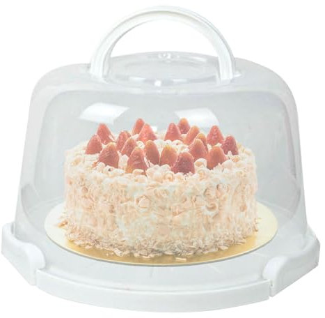 Caja de transporte para tartas, contenedor transparente portátil, soporte para cupcakes, tapa con cerradura y almacenamiento seguro, prácticas asas de transporte para pasteles, cupcakes